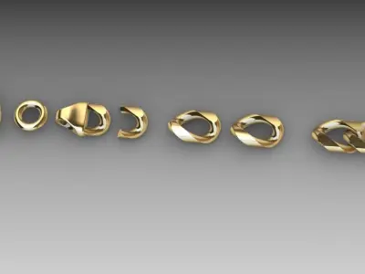 LINK CHAIN CUBAN 23 PIECE  3D print model