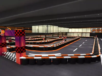 Racing track Low-poly 3D model