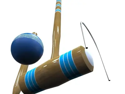 Croquet Set Low-poly 3D model