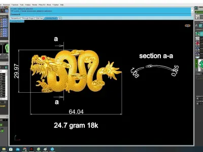 Luxury Chinese Dragon Pendant 3D Jewelry Model 3454 3D print model