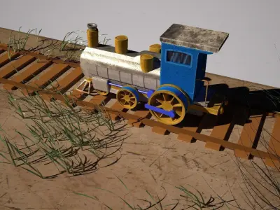 Locomotive Trophy Low-poly 3D model