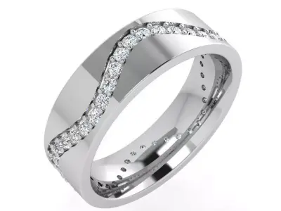 Diamond Wedding Band 4401 3D print model