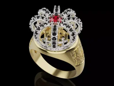 Crown Ring 005 3D print model