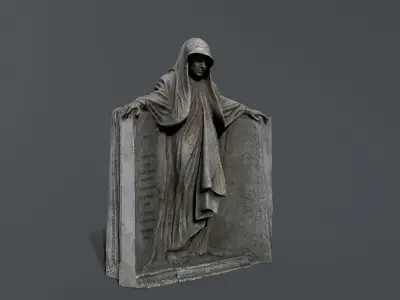 Dark statue Low-poly 3D model