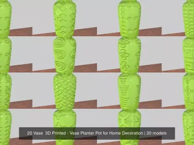 20 Vase  3D Printed - Vase Planter Pot for Home Decoration 3D Model Collection