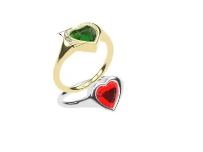 anel coracao 3D print model