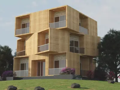 residential building 3D model 2 3D model