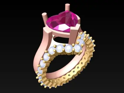 Heart Ring - Womens Rings - N182009 3D print model