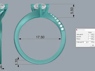 Jewelry Ring Gold 3D print model