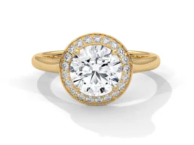 solitaire ring with detail images and 360 render videos 46 3D print model