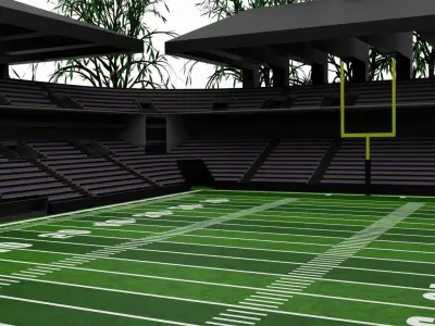 American football stadium Low-poly 3D model 13
