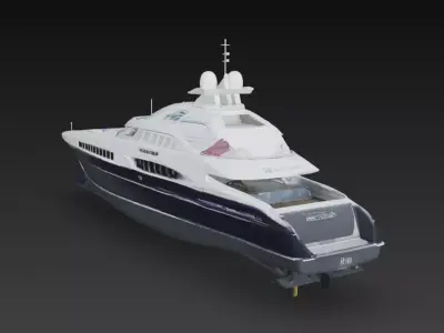 Modern Luxury High-Speed Super Yacht 3D Model 3D print model