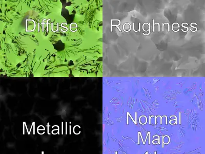 Radioactive Glow Fiber Sculpture Low-poly 3D model