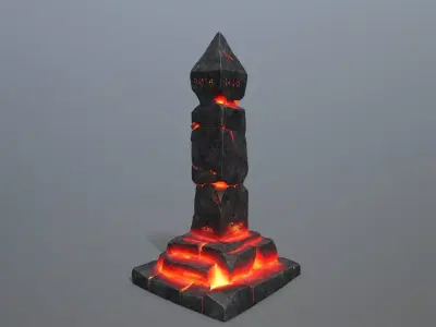 lava pillar Low-poly 3D model