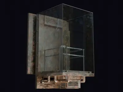 Rusty Elevator Low-poly 3D model