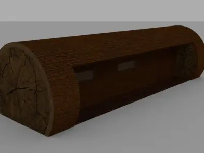 Wooden Trunk House Low-poly 3D model