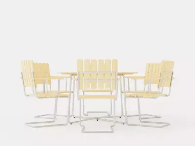 A2 and 9A dining set Low-poly 3D model