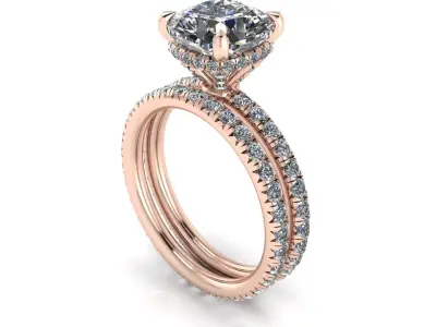 Pav Woman Engagement Ring 3D print model