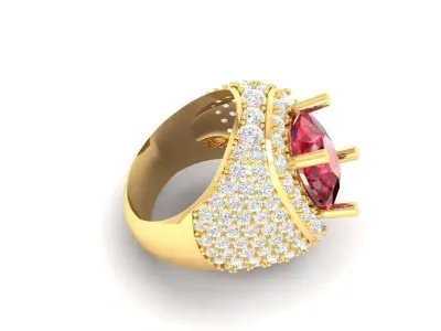Luxury Ruby Sapphire Diamond Ring for Men  153 3D print model