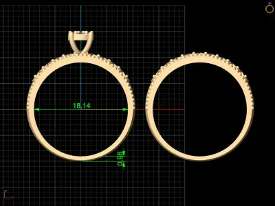 Lux ring silver gold sterling printable jewelry 3D model 3D print model 2