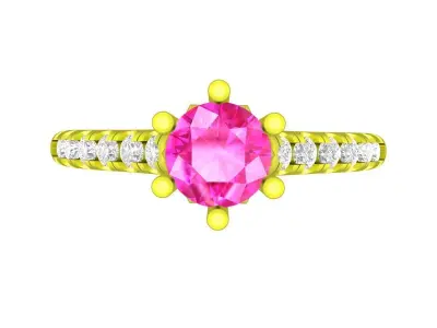 A7527 Luxury Diamond Engagement Ring 3D print model