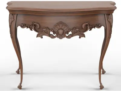 Wooden classic console table 01 01 3D model