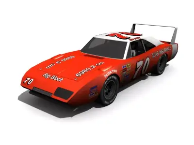 1970s Game Ready Dodge Daytona Low-poly 3D model