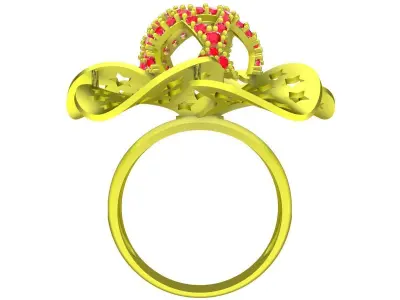 Luxury Star Floral Openwork Ring 3D Model 5747 3D print model