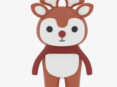 Cartoon Cute Deer 3D model