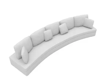 curved sofa Low-poly 3D model