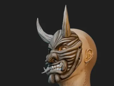 Hannya Samurai Oni Mask 6 3D print model