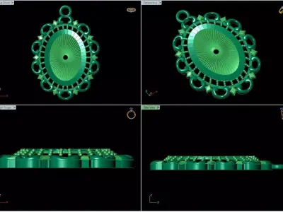 Vintage Victorian Ornate Oval Pendant STL 3D print model