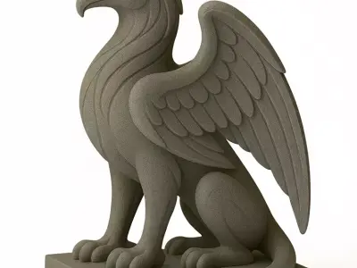 Griffin Statue 3D Model - Mythical Creature Sculpture 3D print model