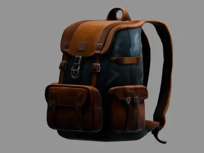 Stylized Backpack BP18 Low-poly 3D model