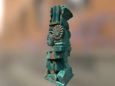 Mexico deity mayan statue 3D model