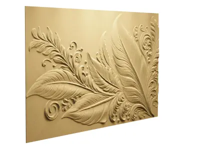 modern panel wall decor set relief stl mural CNC 173  3D model