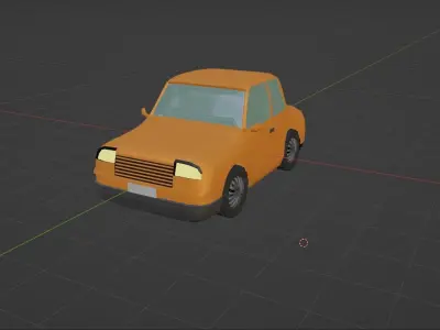 Low Poly Cartoon Car Low-poly 3D model