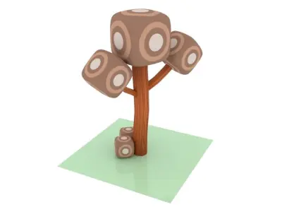 tree set Free low-poly 3D model