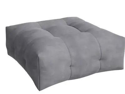 Rectangle Grey Pouf Low-poly 3D model