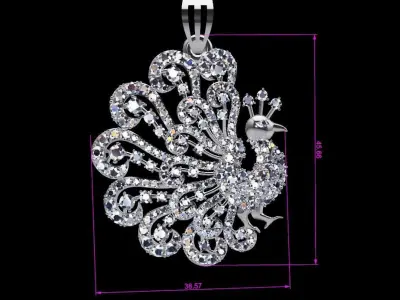 Pearl Peacock Necklace 3D print model 3D print model