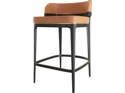 GRANGE - Bar STool - Leather 3D model