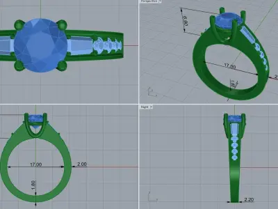 gold ring code 9 3D print model
