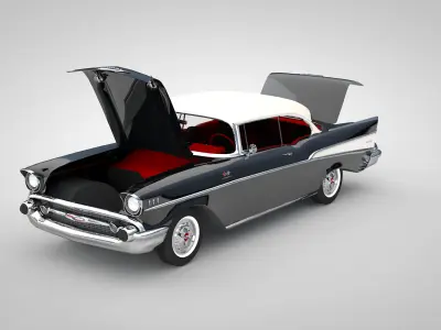 Car Chevy Bel Air Black 3D model