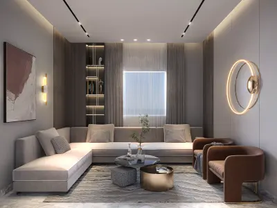 modern livingroom 3d model luxury design 3D model 3D model