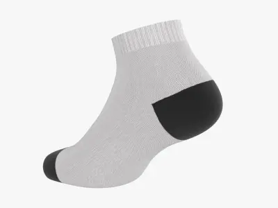 Short sport sock 01 3D model