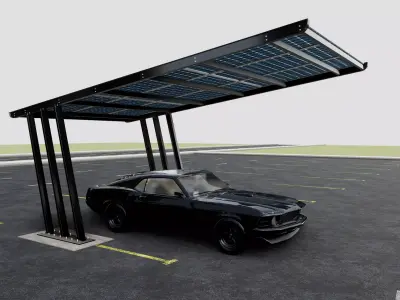 TRIPLE L TYPE MODERN SOLAR CARPORT TYPE-11 3D model