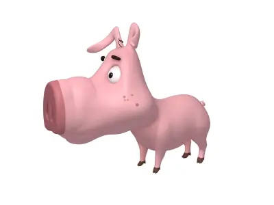 Pig Cartoon 3D model