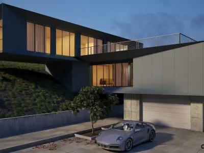 Mountain villa exterior 3D model