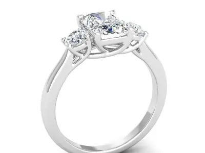 Engagement ring Kelly radiant 3D print model