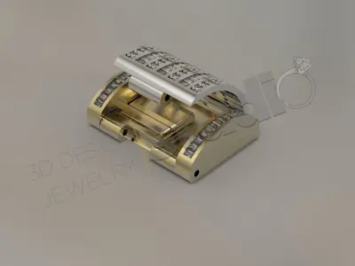 Luxury brilliant clasp with gems 3d model 3D print model